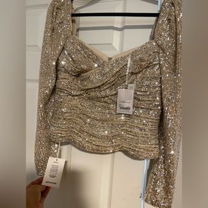 NWT beautiful sequin top. Tag says US 10 - L but fits from M-L. Never worn.